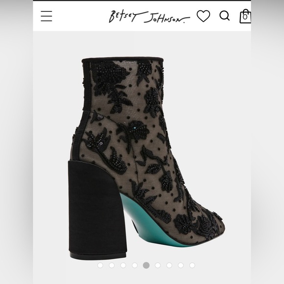 Betsey Johnson Black and Cream Merri Sequin Booties - Picture 3 of 12